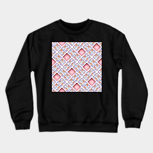 3d Geometric Pattern, Rhombic  Motif Crewneck Sweatshirt